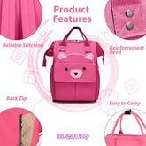 Easy to Carry Diaper Bag for Mother (Bear Rose Red)